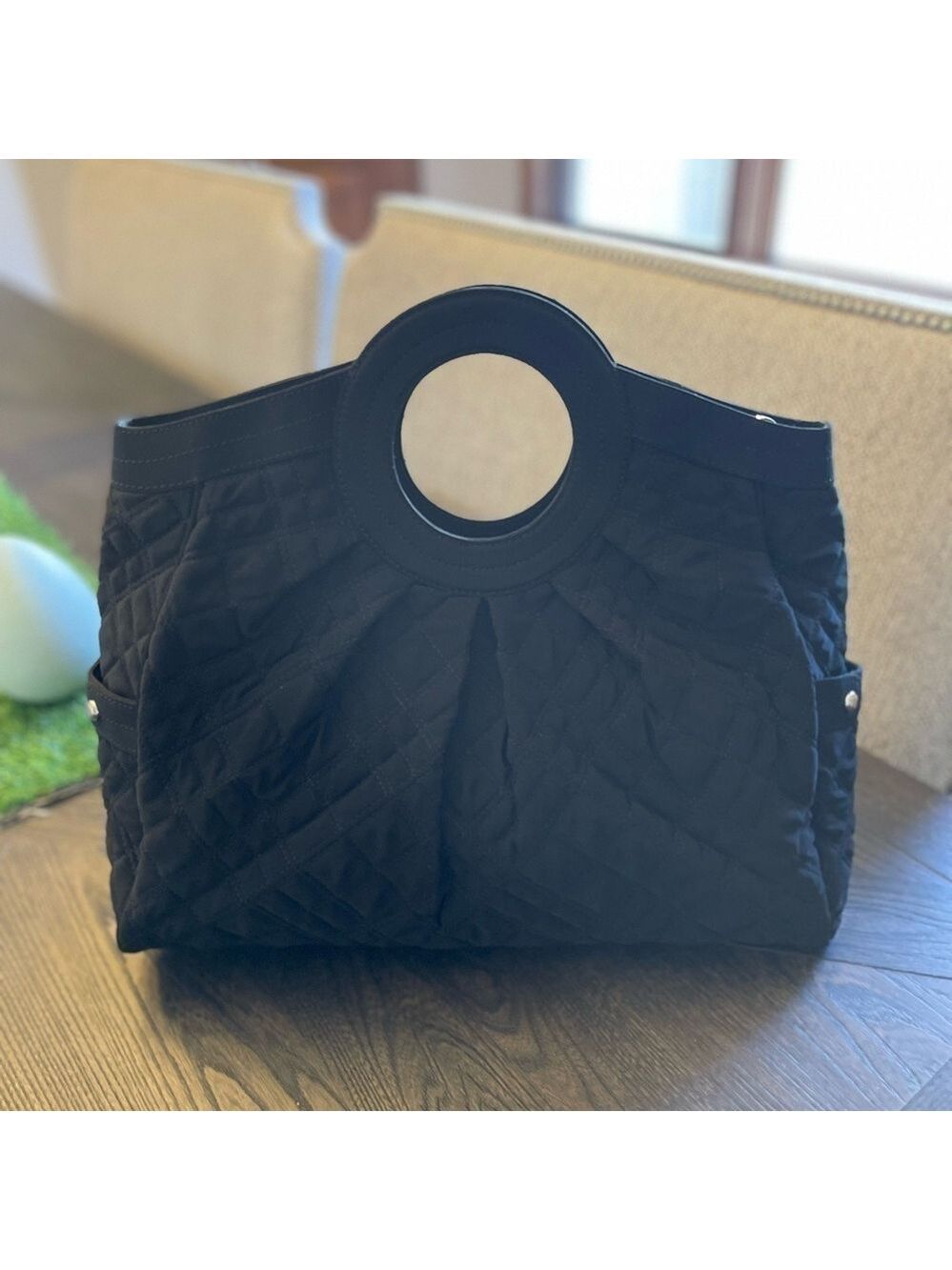 Vera Bradley Black Quilted Tote Large